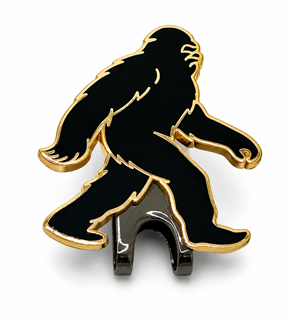 Walking Bigfoot Hat Clip with classic Sasquatch silhouette