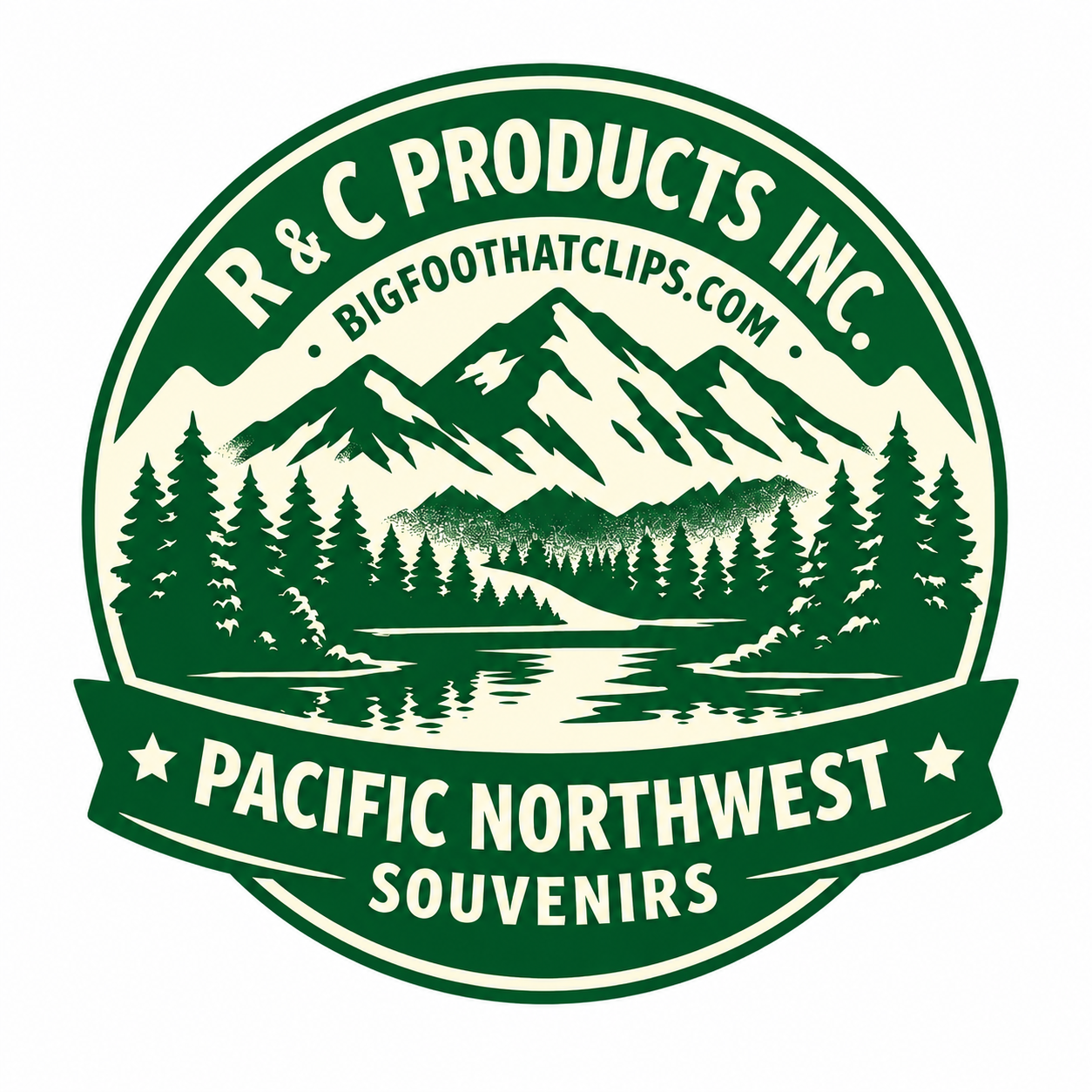 R and C Products Inc logo with BigfootHatClips.com and Pacific Northwest Souvenirs